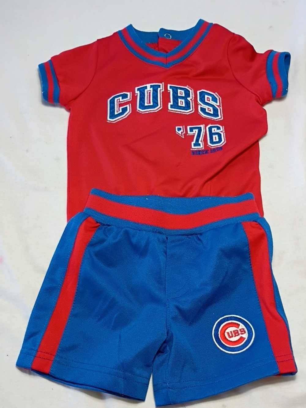 EUC Chicago Cubs 1976 MLB Shorts And Shirt Set Baseball Outfit Size 3/6 Month